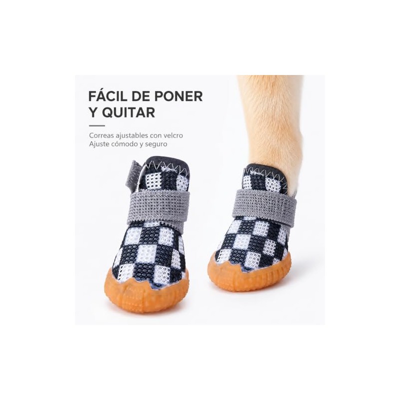 Zapatos para Perros Transpirables,4 Piezas Botas para Perro Transpirable Antideslizantes,Suelas