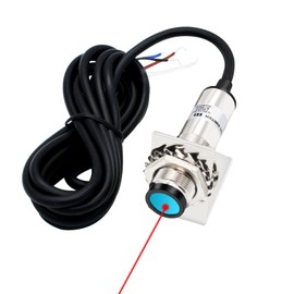 LCLCTC Sensor Laser photoelectric Switch NPN NO + NC Input(10-30VDC), 4 Wires; Detection Distance 8-50cm; HG18-D50N3, 12V; 24V Normally Open and Normally Closed Photoelectric Beam Sensor (NPN, NO+NC)
