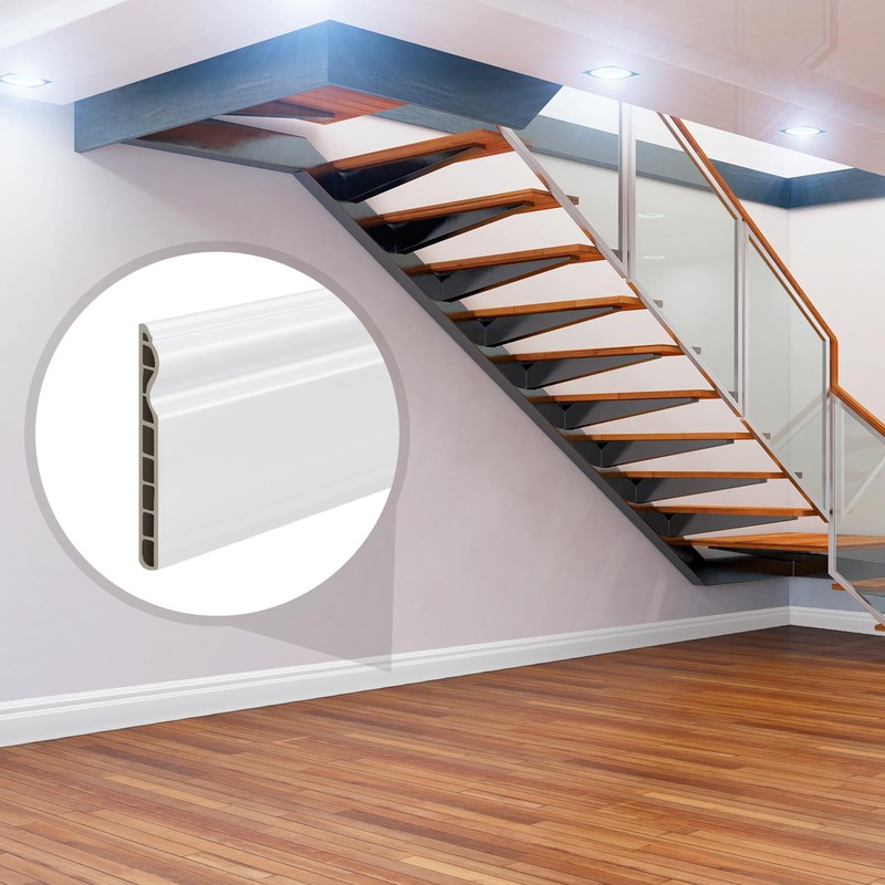 Briwooody 10 Pcs 39.4in x 3.5in Wall Baseboard Molding Trim
