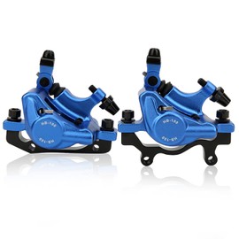 Bicycle Hydraulic Disc Brake Set, HB-100 Mountain Bike Aluminium Alloy Front and Rear Hydraulic Disc Brake for Mountain Bike, Road Bike, Electric Folding Bike (Blue)