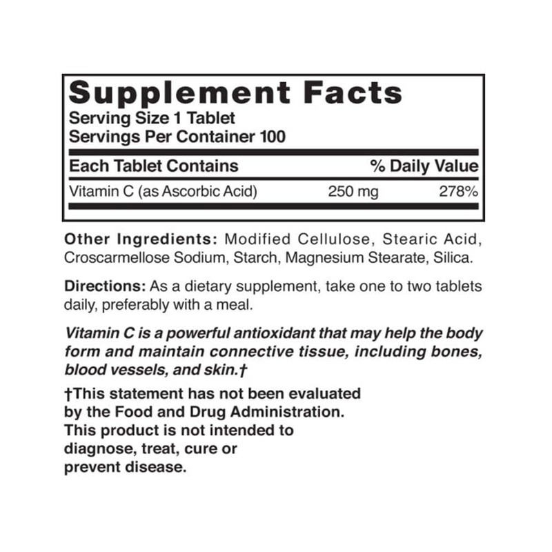 NAT B VIT C TB 250MG 100