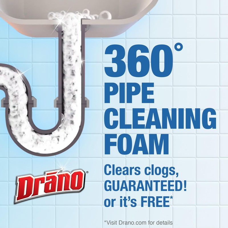 Drano Dual-Force Foamer Clog Remover, 17 oz (Pack of 5)