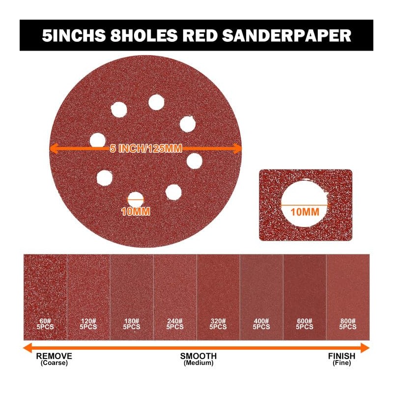 Avresecie 5 in Random Orbital Sander Replacement Pad for DeWalt
