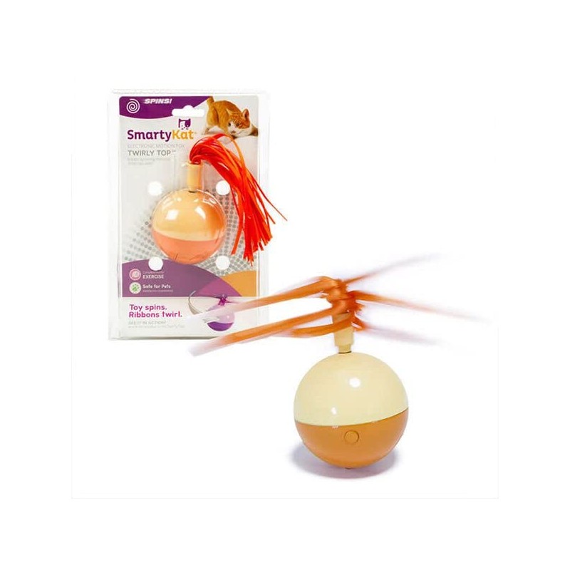 SmartyKat Twirly Top Electronic Motion Cat Toy, Purple, Yellow One