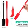 4 Pieces Long Handle Silicone Jar Spatula Kitchen Scraper Spatula