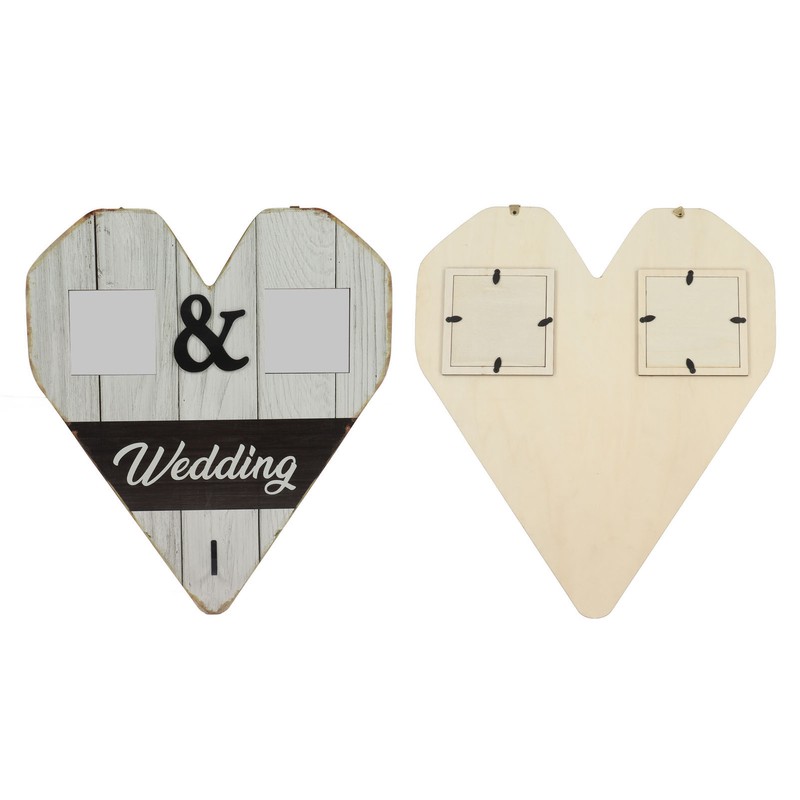 Wood Wedding Picture Frame Key Hook Wall Hanging Decoration Love