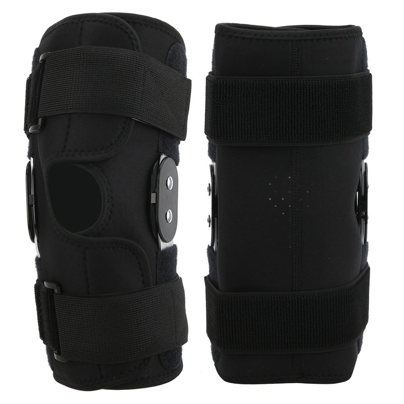 Hinged Knee Brace Support Adjustable Knee Joint Pads with Strap