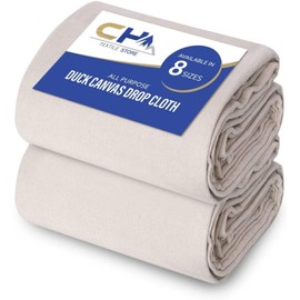 Canvas Drop Cloth for Painting (Size 4 x 5 Feet - Pack of 2) - Pure Cotton Painters Drop Cloth for Painting, Furniture & Floor Protection - All Purpose Thick Canvas tarp with Double Stitched Edges