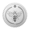 CRASPIRE 2" Gold Foil Sticker Bee 100pcs Certificate Seals Silver