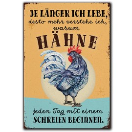 LANOLU Fridge Magnets Funny Roosters Screaming Funny Magnets with Sayings and Funny Motifs 8 x 5.5 cm