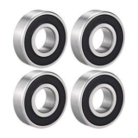 sourcing map 6204RS Deep Groove Ball Bearing Single Sealed 160204, 20mm x 47mm x 14mm Chrome Steel Bearings (Pack of 4)