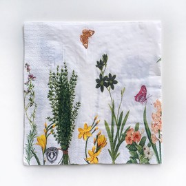 Colored Paper Napkins, 20 Count Shabby Chic Napkins for Wedding, Dinner Tea Party Shower (Iris & Butterfly)