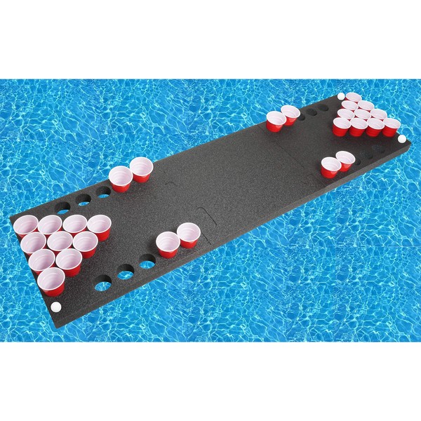 Case Club Floating Beer Pong Table (2" Thick Heavy Duty Foam) - Cup Pong Summer Pool Party Game