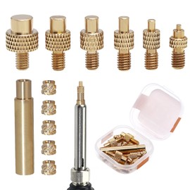 6-Piece Soldering Iron Melting Aid Set, Universal 936 Soldering Iron Tips for Thread Insert, Melting Nuts M2 M3 M4 M5 M6 M8 Compatible with 3D Printer Accessories with 5 Pieces M4 Internal Thread