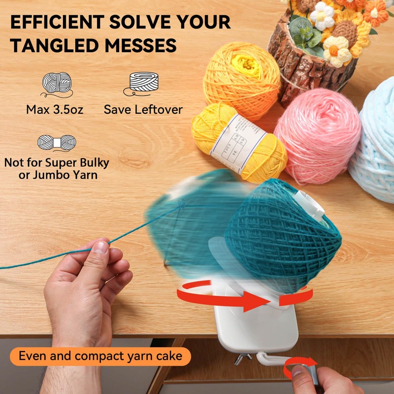 SPEENSUN Yarn Winder, Yarn Winder for Crocheting, 3.5 OZ Easy-to-Install