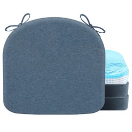 Nordjager Chair Cushions for Dining Chair Seat Set of 4, Memory Foam Chair Pads Help You Relief from Sedentary Discomfort in The Office or Kitchen and Dining Rooms(17" x 16" x 2.5", Blue)