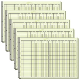 Zhanmai 5 Pack 250 Sheets Analysis Columnar Books 3 Hole Accounting Ledger Book Ledger Paper Pad Columnar Pad for Business, 50 Sheets/Pack, Single Page Format, Green(13 Columnar,16.31 x 11)