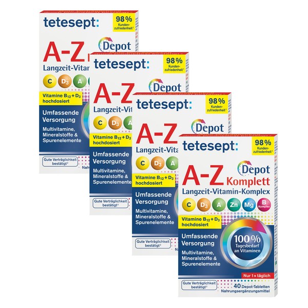 tetesept Vitamin A-Z Depot Tabletten - Nahrungsergänzungsmittel für eine umfassende