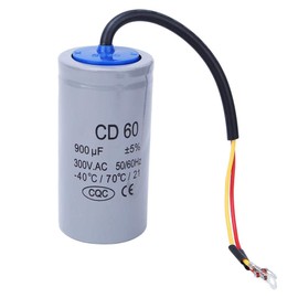 CD60 Capacitor，300VAC 900uf Motor Running Starting Capacitor，-40°C/70°C/21 Run Capacitor Motor Start Capacitor，for Air Conditioner Pump