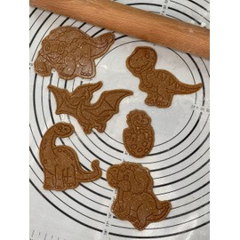 Set of 6 Baby Dinosaurs Cookie Cutter Mold 5-Inch-Scale Produced by 3D Kitchen Art
