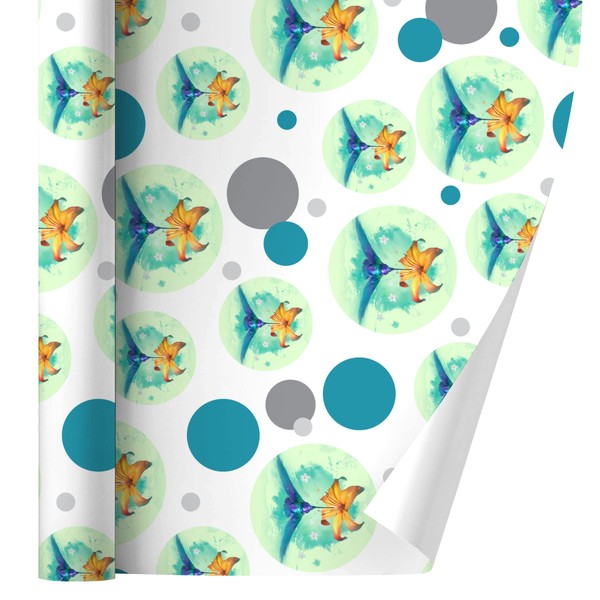 GRAPHICS & MORE Hummingbird and Tiger Lily Flower Gift Wrap Wrapping Paper Roll