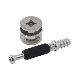 Secotec Hettich eccentric furniture connector Rastex 15; material: Zinc die-cast nickel-plated. Contents: 50 pieces., VAS146