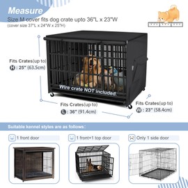 Explore Land 36 inches Dog Crate Cover with Top Panel Non-Toxic Inodorous Polyester Friendly for Dogs (Black)
