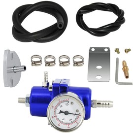 Adjustable Fuel Pressure Regulator with Gauge Hose 0-140 PSI Universal 6AN FPR Kit Aluminum