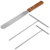 Crepe Spreader and Spatula Kit, Wood Handle Offset Spacula 12",Stainless