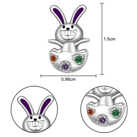 DVOFU Easter Earrings Bunny Earrings with Diamonds Cute Colorful Animal Stud Earrings Gifts Jewellery for Party