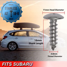 Stainless Steel License Plate Screws Compatible with Subaru - Front or Rear - Grade 18-8/304 Stainless Steel License Plate Screws Fits for Subaru Models (Outback, Forester, Impreza etc)/ Trucks/SUVs