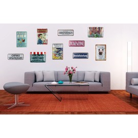 Ontrada Tin Sign 20 x 30 cm Curved Workshop Opening Hours Open Decorative Gift Metal Sign