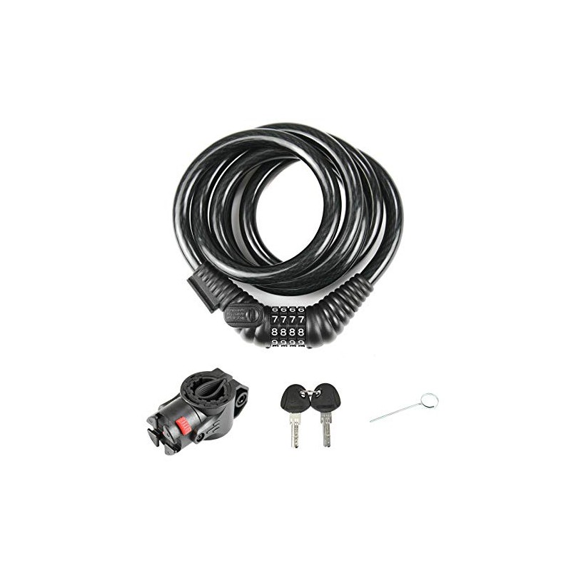 CyclingDeal Bike Bicycle Lock Cable 4FT Bike Cable Basic Self