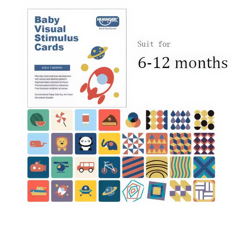 High-Contrast Montessori Baby Visual Stimulation Cards Set – Multi-Stage Infant