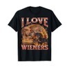 I Love Wieners Funny Offensive Dachshund Bootleg Graphic T-Shirt