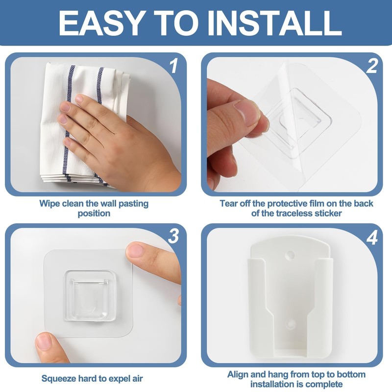 Set of 4 Remote Control Holders, Remote Control Holder, Wall