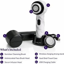 Michael Todd Beauty Soniclear Petite - Sistema de cepillo de limpieza facial - 3 velocidades Sonic Powered Cepillo exfoliante facial y cuerpo