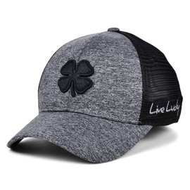 Black Clover Lucky Heather Mesh Grey Flex Cap, Black/Grey/Black Mesh (L/XL)