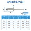 BESTYCHAO 50pcs Aluminum Blind Rivets with Large Flange 4.8mm x