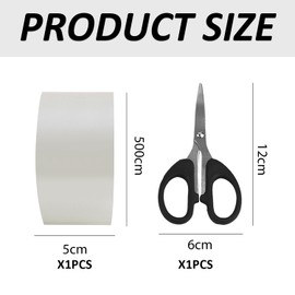 1 Roll Car Door Sill Protector 1 Scissors Door Sill Protector Car Anti-collision Trim Car Transparent Carbon Fiber Door Sill Protector Strip