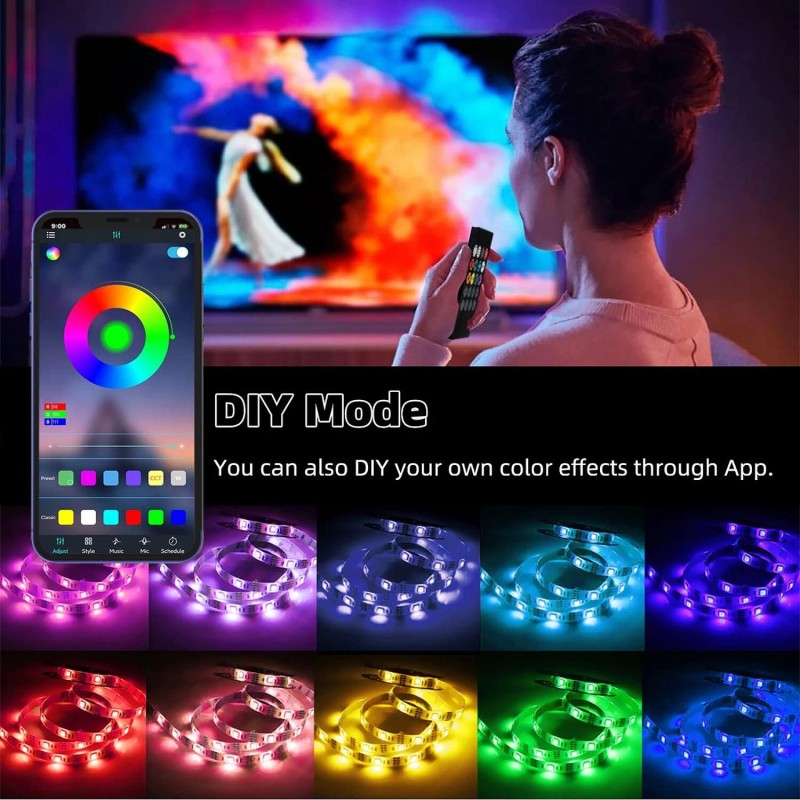 SIXDEFLY 8 PCS RGB Under Cabinet Lighting Kit, App and