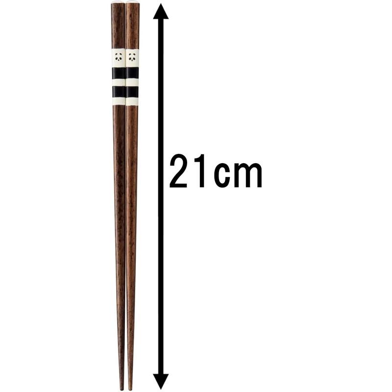 Nakano Chopsticks, Dishwasher Safe, Natural Wood, 21cm, Animal Border, Panda,