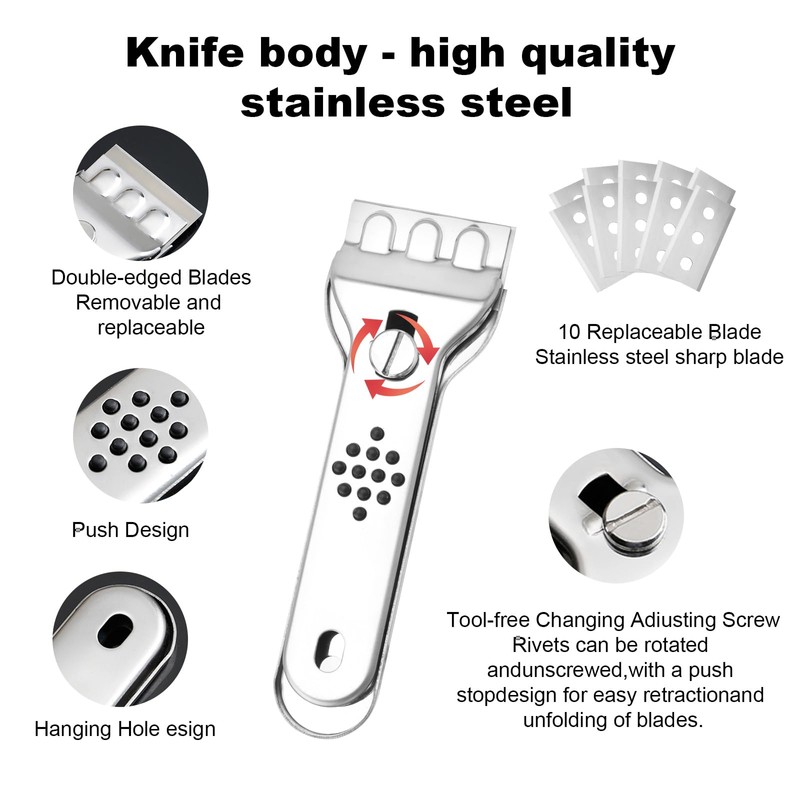 Ceramic Hob Scraper with 10 Replacement Blades, MXTIMWAN Cooker Glass