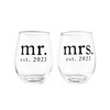Mud Pie Mr Mrs Wine Glass 2023
