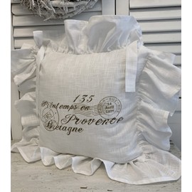 LillaBelle Nice Sand Chair Cushion Cover 42 x 42 cm Cotton Country House Vintage