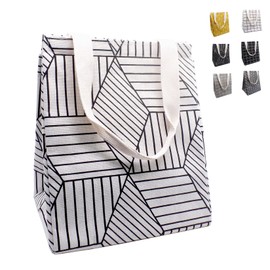 Insulated Lunch Tote Bag for Women Men Work Reusable Cooler Lunch Handbag for Bento Box with Interior Pockets Zipper for Kids School Picnic