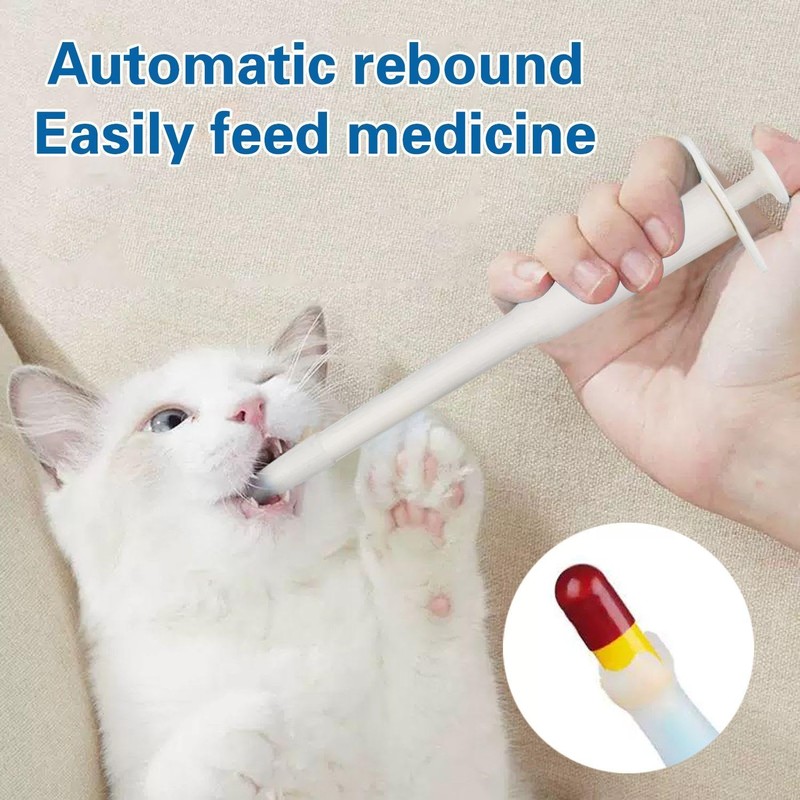 RELKLYU 2 Stücke Haustiermedizin Feeder, Pillenspender, Haustiervorräte, Popup-Medizin-Feeder.
