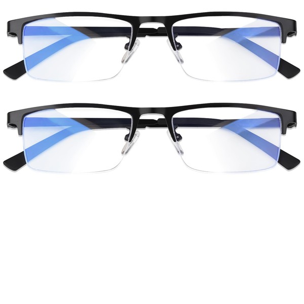 Anourney Blue Light Blocking Glasses, Lightweight Metal Half Frame Computer