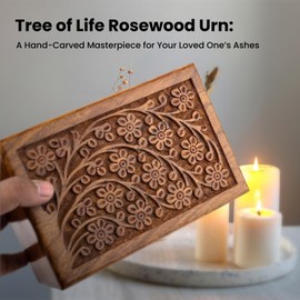 Beautifully Handmade Tree of Life Cremation Urn for Ashes - Rosewood Keepsake Urnes Funéraires
