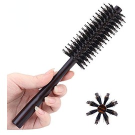 PERFEHAIR Small Round Hair Brush for Thin or Short Hair, Mini Round Mixed Boar Bristle Beard Brush for Men